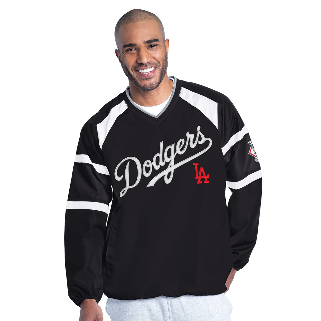 LOS ANGELES DODGERS MEN'S G-III BY CARL BANKS INFIELD PLAY PULLOVER JACKET - BLACK