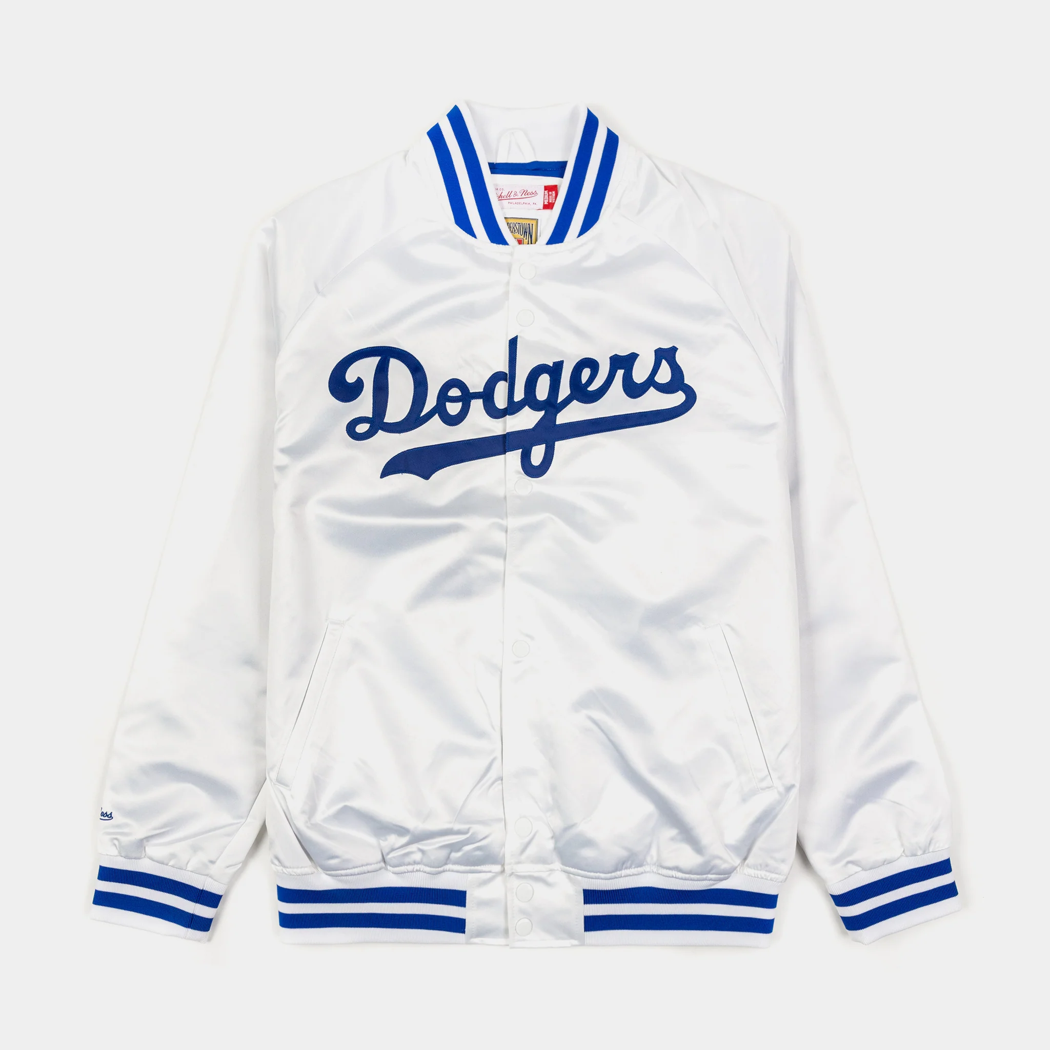 ドジャース スタジャン　ミッチェル＆ネ　Dodgers L (XL相当) 白 LOS ANGELES DODGERS MEN'S MITCHELL & NESS LIGHTWEIGHT SATIN JACKET