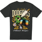 LOS ANGELES DODGERS MEN'S NEW ERA 2025 WORLD SERIES CHAMPAGNE & GOGGLES T-SHIRT - BLACK