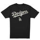 LOS ANGELES DODGERS MEN'S NEW ERA EVERGREEN BASIC T-SHIRT - BLACK/WHITE