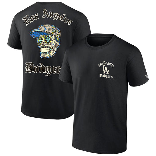 LOS ANGELES DODGERS MEN'S NEW ERA SUGAR SKULL T-SHIRT - BLACK
