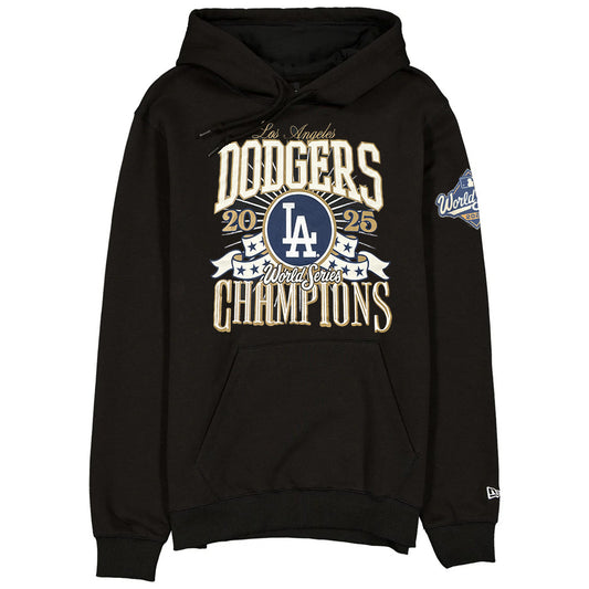 LOS ANGELES DODGERS MEN'S NEWERA BURST WORLD SERIES CHAMPIONS PULLOVER HOODED SWEATSHIRT - BLACK