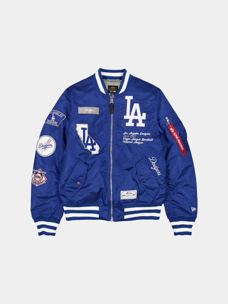 LOS ANGELES DODGERS MEN'S NEWERA X ALPHA INDUSTRIES MA-1 BOMBER JACKET - BLUE