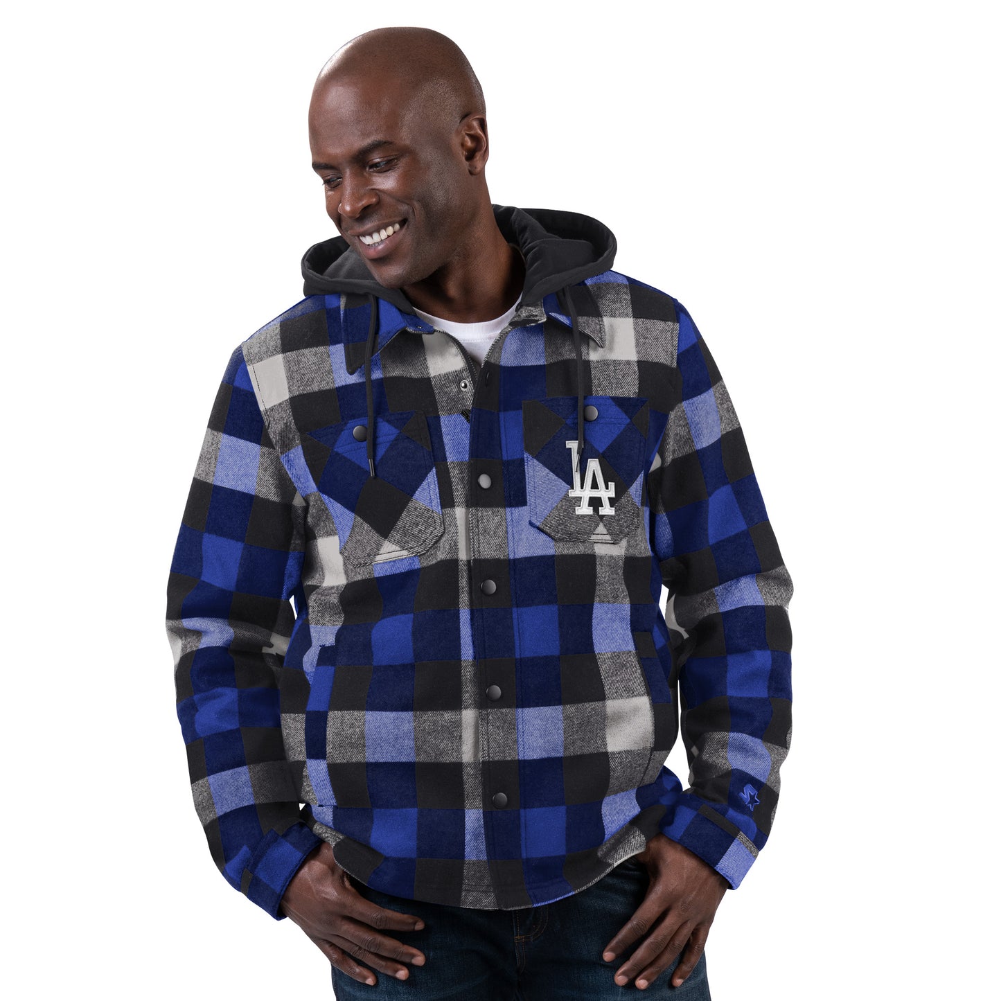 LOS ANGELES DODGERS MEN'S STARTER PLAID JACKET - BLUE