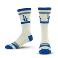 LOS ANGELES DODGERS MEN'S STRIPED FAME SOCKS - CREAM