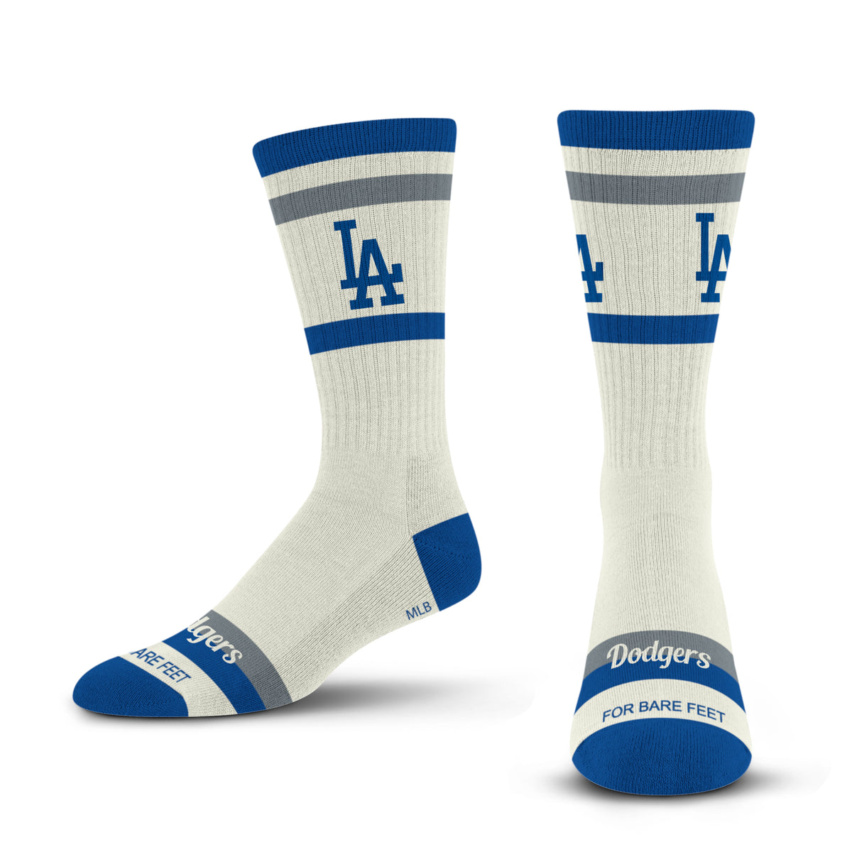 LOS ANGELES DODGERS MEN'S STRIPED FAME SOCKS - CREAM