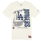 LOS ANGELES DODGERS MEN'S THROWBACK  HAT FLASH T-SHIRT - CHROME WHITE/BLUE
