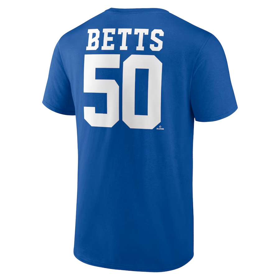 LOS ANGELES DODGERS MOOKIE BETTS MEN'S MEN'S PLAYER ICON NAME & NUMBER T-SHIRT