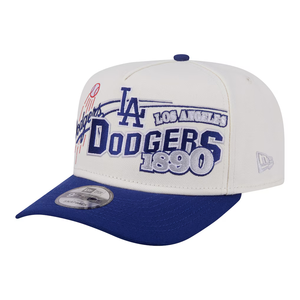 LOS ANGELES DODGERS NEW ERA CLASSIC 9FIFTY A-FRAME SNAPBACK HAT - CHROME WHITE/BLUE