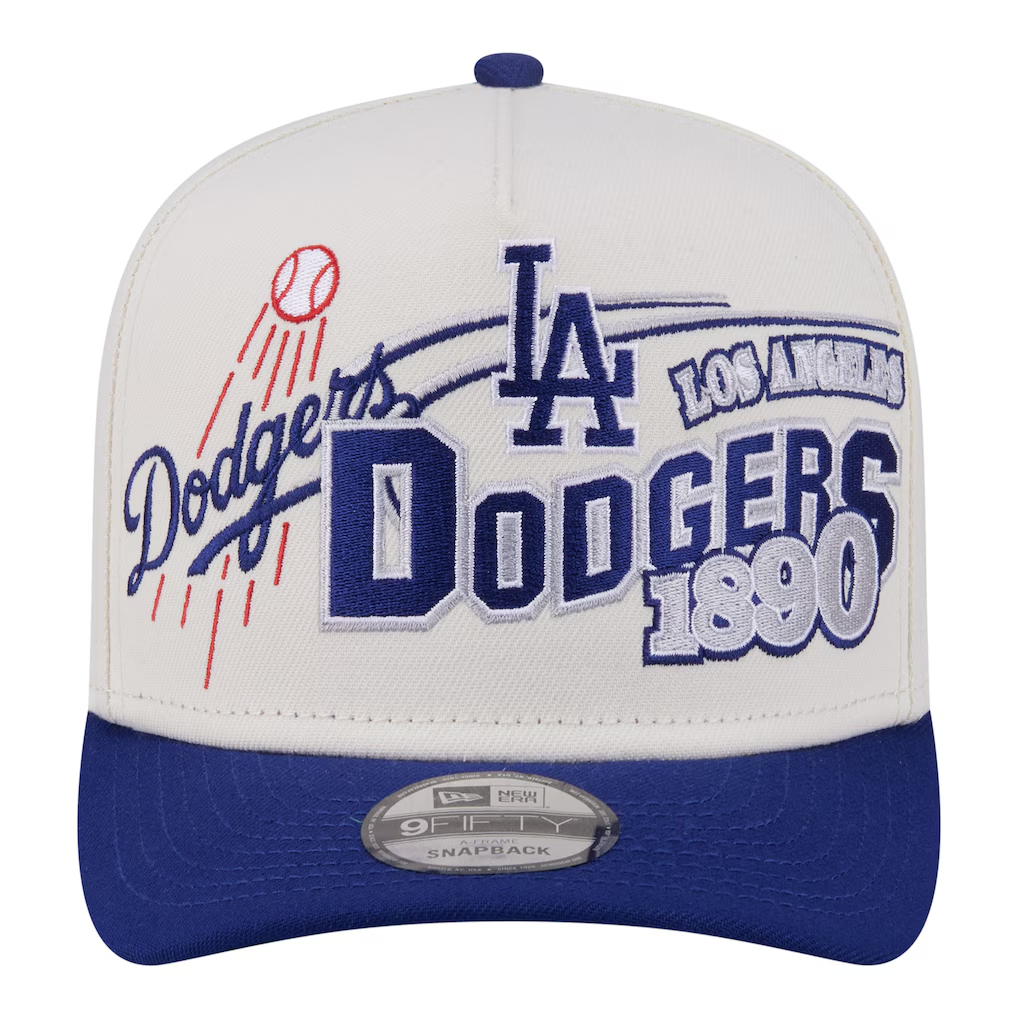 LOS ANGELES DODGERS NEW ERA CLASSIC 9FIFTY A-FRAME SNAPBACK HAT - CHROME WHITE/BLUE