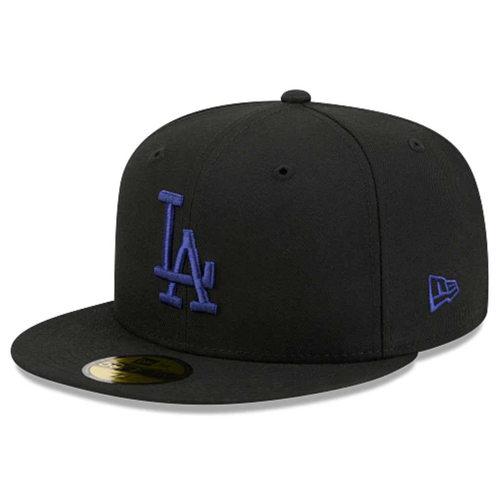 LOS ANGELES DODGERS NEW ERA COLOR BASIC 59FIFTY FITTED HAT - BLACK/BLUE