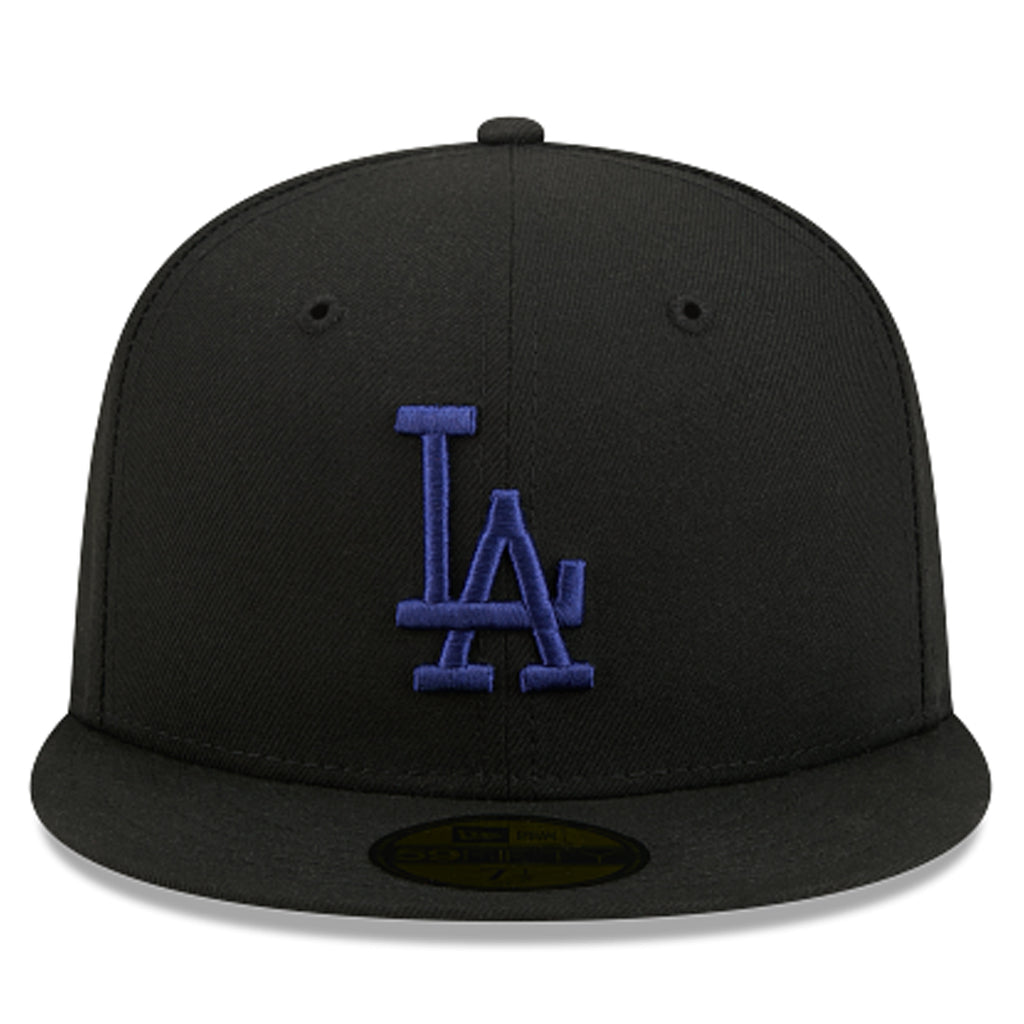 LOS ANGELES DODGERS NEW ERA COLOR BASIC 59FIFTY FITTED HAT - BLACK/BLUE