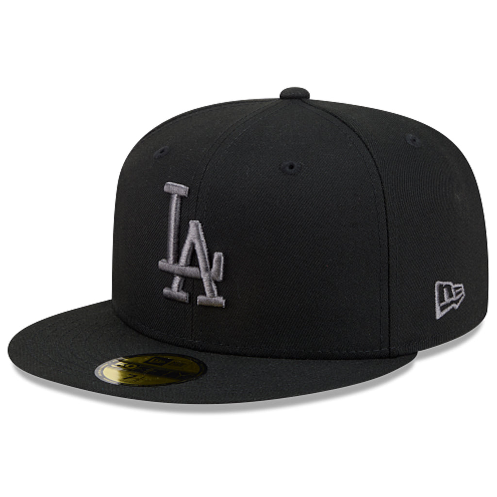 LOS ANGELES DODGERS NEW ERA COLOR BASIC 59FIFTY FITTED HAT - BLACK/GRAPHITE