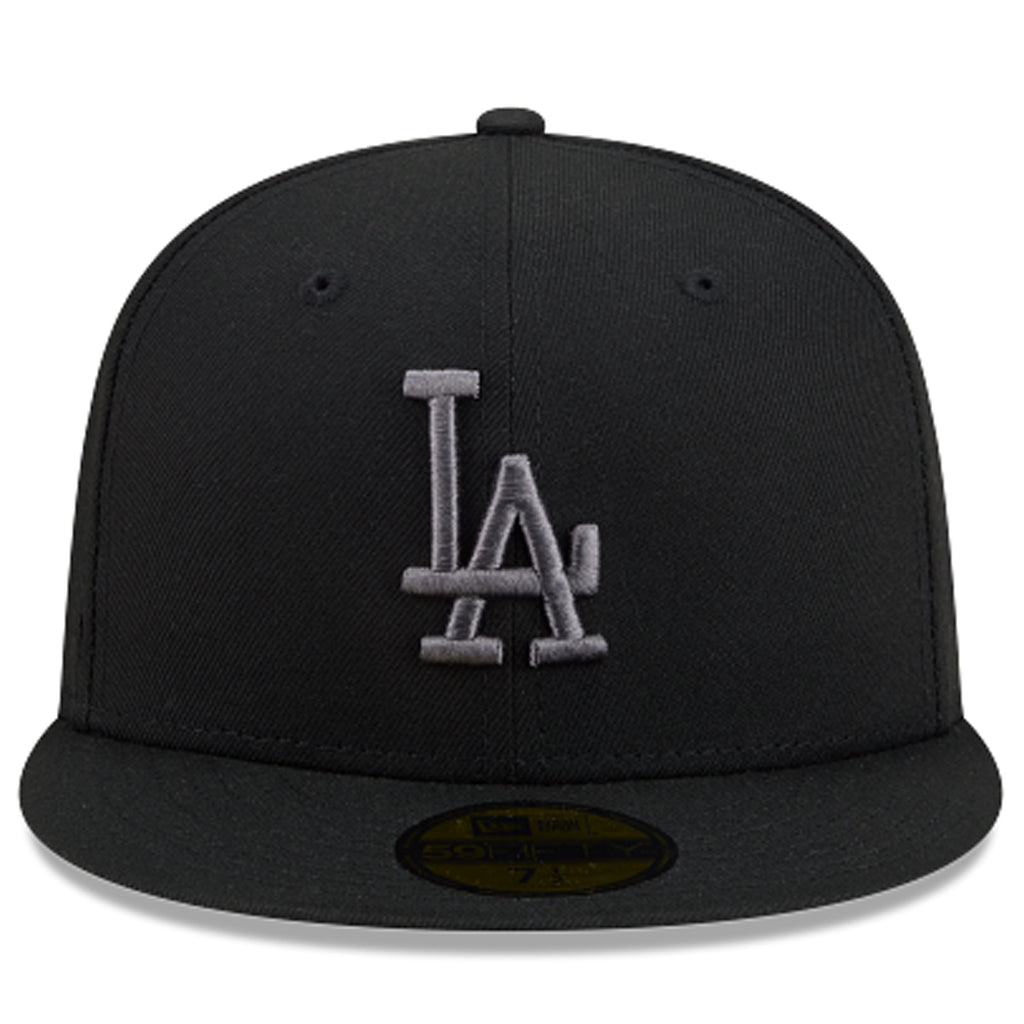 LOS ANGELES DODGERS NEW ERA COLOR BASIC 59FIFTY FITTED HAT - BLACK/GRAPHITE