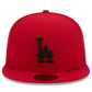 LOS ANGELES DODGERS NEW ERA COLOR BASIC 59FIFTY FITTED HAT - SCARLET RED/BLACK