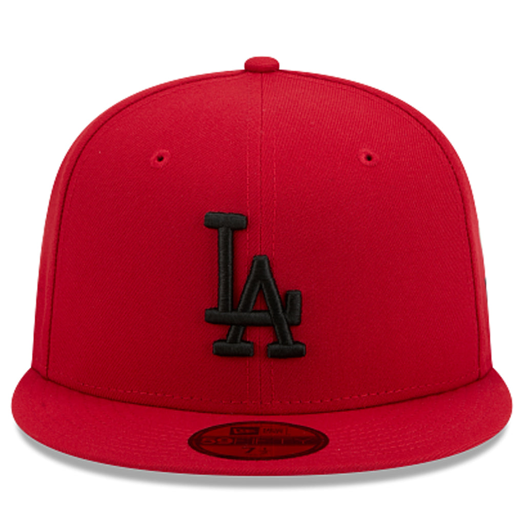 LOS ANGELES DODGERS NEW ERA COLOR BASIC 59FIFTY FITTED HAT - SCARLET RED/BLACK