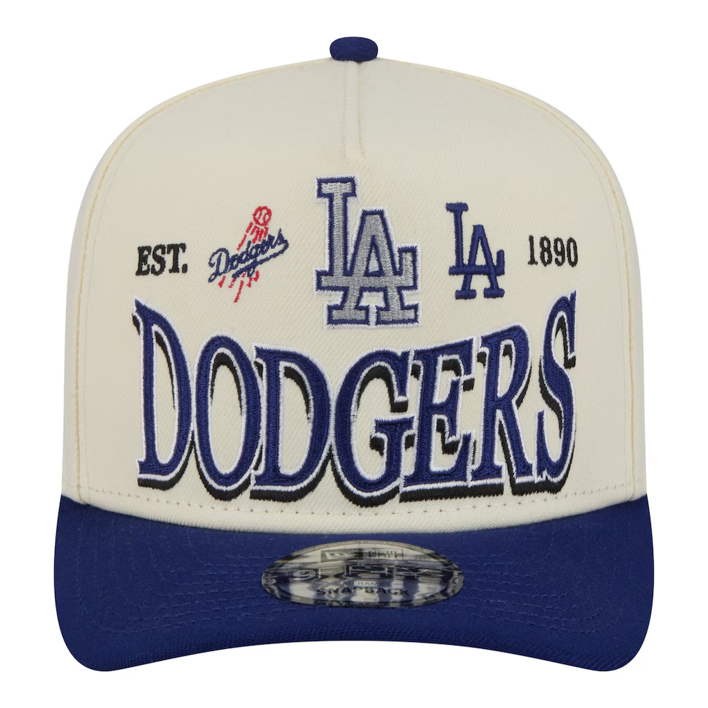 LOS ANGELES DODGERS NEW ERA TRI-HIT 9FIFTY A-FRAME SNAPBACK HAT - CHROME WHITE/BLUE