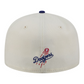 LOS ANGELES DODGERS NEW ERA TWO-TONE STITCH 59FIFTY FITTED HAT - CHROME WHITE/BLUE