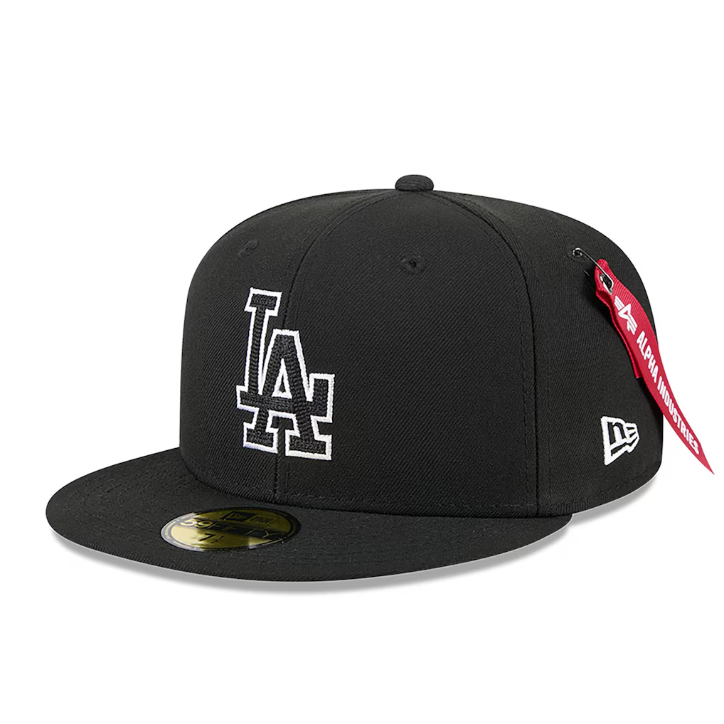 LOS ANGELES DODGERS NEW ERA X ALPHA INDUSTRIES 59FIFTY FITTED HAT - BLACK