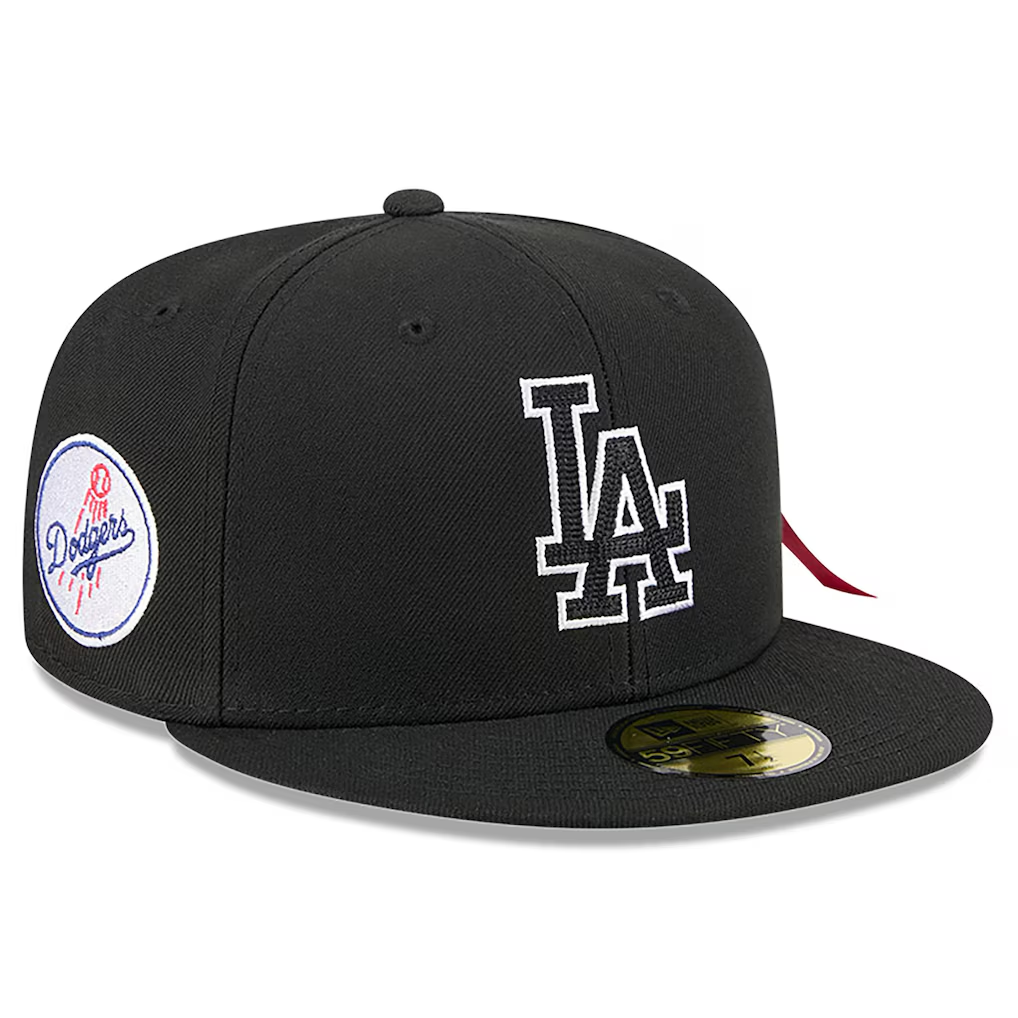 LOS ANGELES DODGERS NEW ERA X ALPHA INDUSTRIES 59FIFTY FITTED HAT - BLACK
