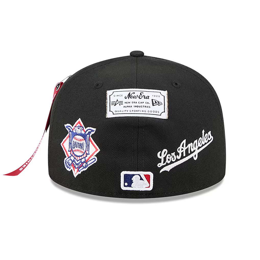 LOS ANGELES DODGERS NEW ERA X ALPHA INDUSTRIES 59FIFTY FITTED HAT - BLACK