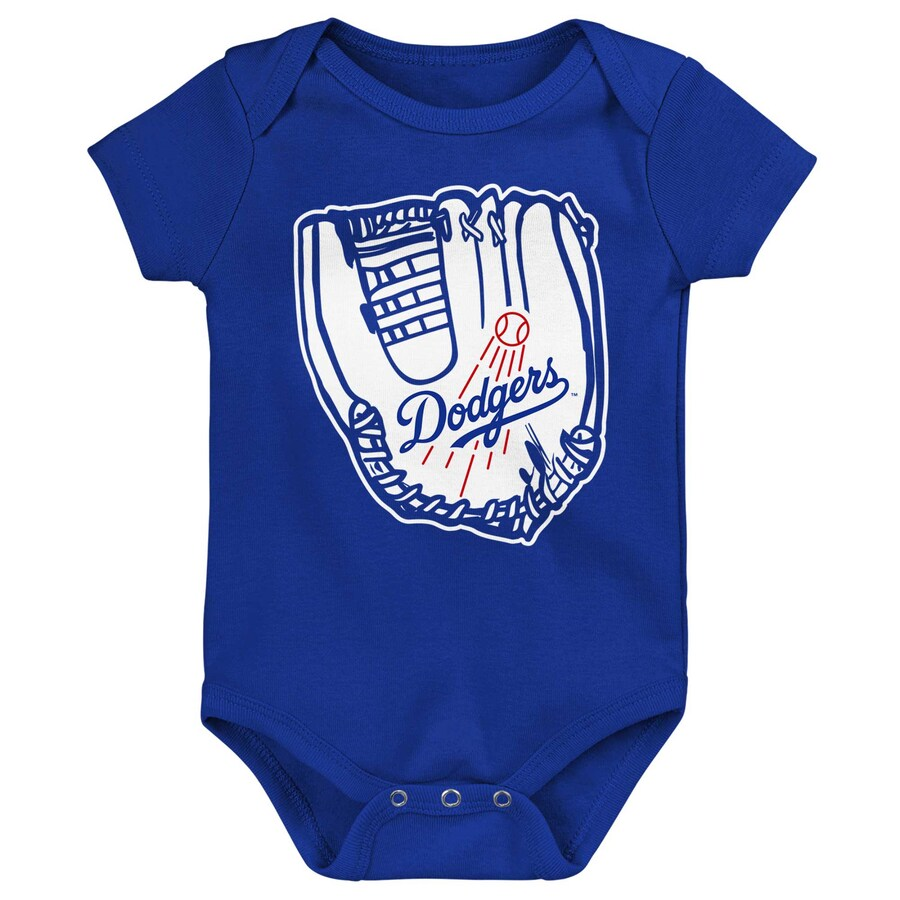 LOS ANGELES DODGERS NEWBORN MINOR LEAGUE PLAYER 3 PIECE ONESIE SET