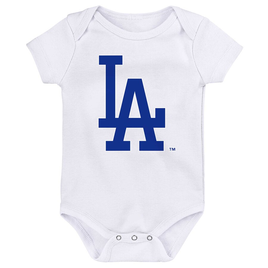 LOS ANGELES DODGERS NEWBORN MINOR LEAGUE PLAYER 3 PIECE ONESIE SET