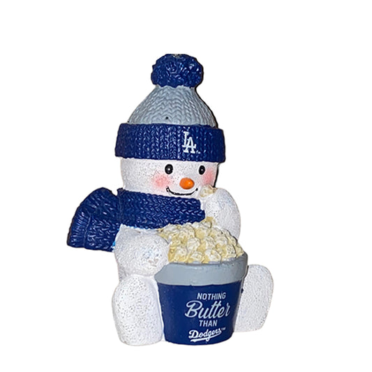 LOS ANGELES DODGERS POPCORN SNOWMAN ORNAMENT