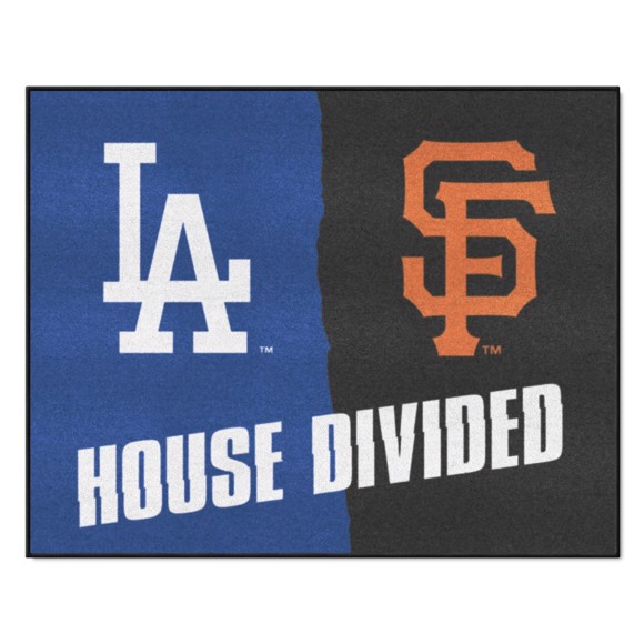 LOS ANGELES DODGERS / SAN FRANCISCO GIANTS HOUSE DIVIDED 34" X 42.5" MAT