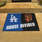 LOS ANGELES DODGERS / SAN FRANCISCO GIANTS HOUSE DIVIDED 34" X 42.5" MAT