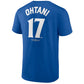 LOS ANGELES DODGERS SHOHEI OHTANI MEN'S 2025 WORLD SERIES NAME & NUMBER T-SHIRT - BLUE