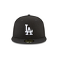 GORRA AJUSTADA 59FIFTY DE LA SERIE MUNDIAL 2020 CON PARCHE LATERAL DE LOS ANGELES DODGERS - NEGRO/BLANCO