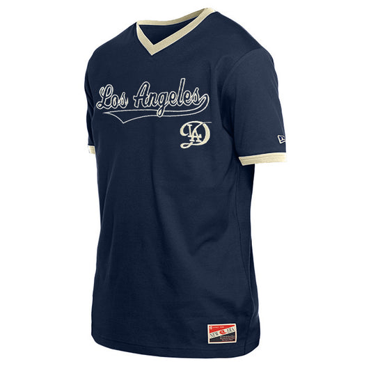 LOS ANGELES DODGERS TEAM SCRIPT V-NECK T-SHIRT - CITY CONNECT