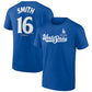 LOS ANGELES DODGERS WILL SMITH MEN'S 2025 WORLD SERIES NAME & NUMBER T-SHIRT - BLUE