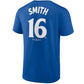 LOS ANGELES DODGERS WILL SMITH MEN'S 2025 WORLD SERIES NAME & NUMBER T-SHIRT - BLUE