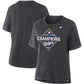 LOS ANGELES DODGERS WOMEN'S 2025 NATIONAL LEAGUE CHAMPIONS LOCKER ROOM T-SHIRT - GRAY