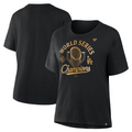 LOS ANGELES DODGERS WOMEN'S 2025 WORLD SERIES CHAMPIONS LOCKER ROOM PARADE DAY T-SHIRT - BLACK/GOLD