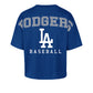 LOS ANGELES DODGERS WOMEN'S '47 BRAND BACK OUT CITY CROP T-SHIRT - BLUE