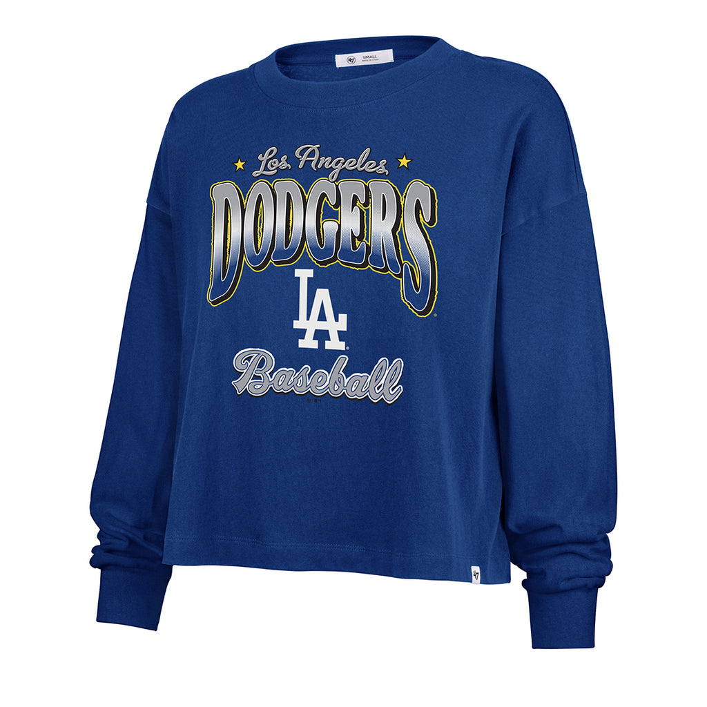 LOS ANGELES DODGERS WOMEN'S '47 BRAND VIBE CHECK LONG SLEEVE T-SHIRT - BLUE