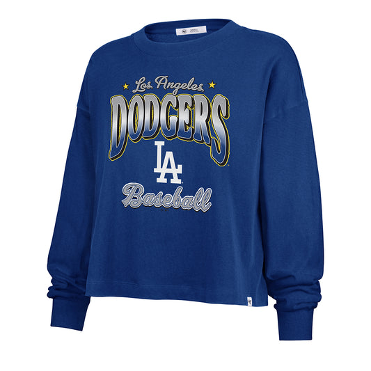 LOS ANGELES DODGERS WOMEN'S '47 BRAND VIBE CHECK LONG SLEEVE T-SHIRT - BLUE