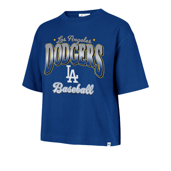 LOS ANGELES DODGERS WOMEN'S '47 BRAND VIBE CHECK REED CITY T-SHIRT - BLUE