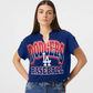 LOS ANGELES DODGERS WOMEN'S '47 BRAND WIN BIG OVERSIZED NOTCH NECK T-SHIRT - BLUE