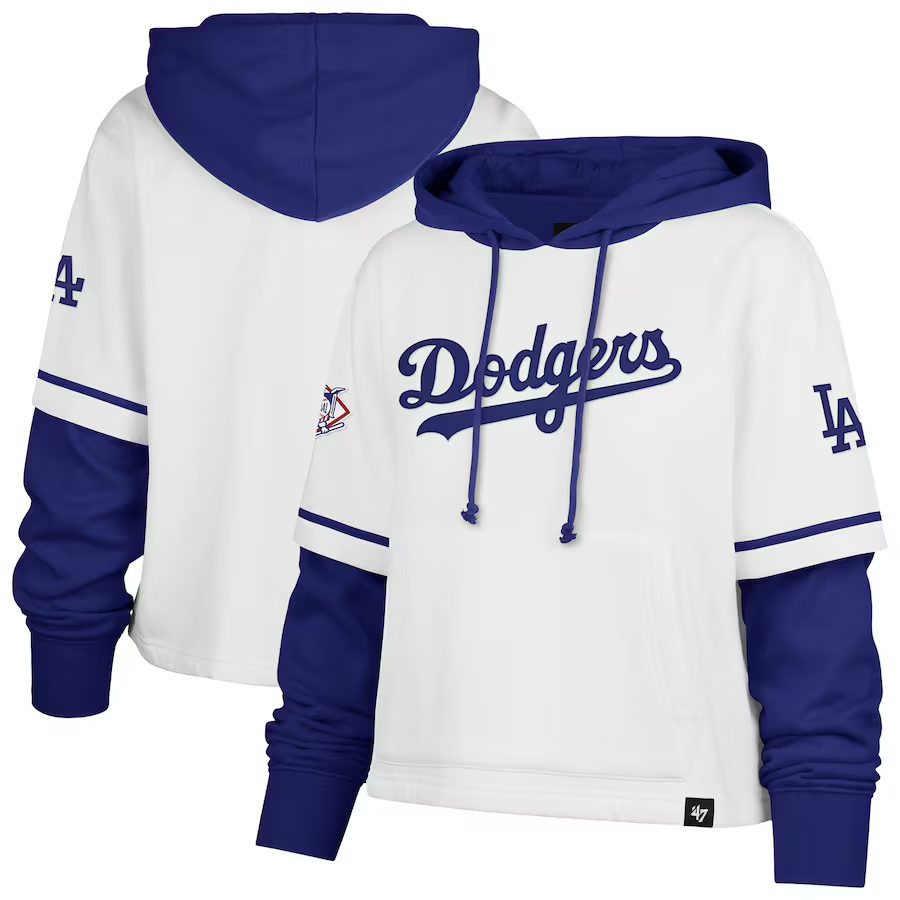 LOS ANGELES DODGERS WOMEN'S '47 BRAND TRIFECTA SHORTSTOP PULLOVER SWEATSHIRT