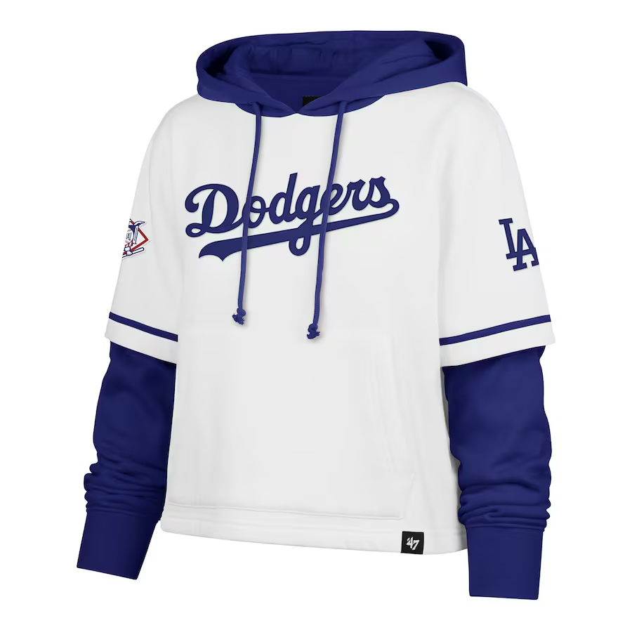 LOS ANGELES DODGERS WOMEN'S '47 BRAND TRIFECTA SHORTSTOP PULLOVER SWEATSHIRT