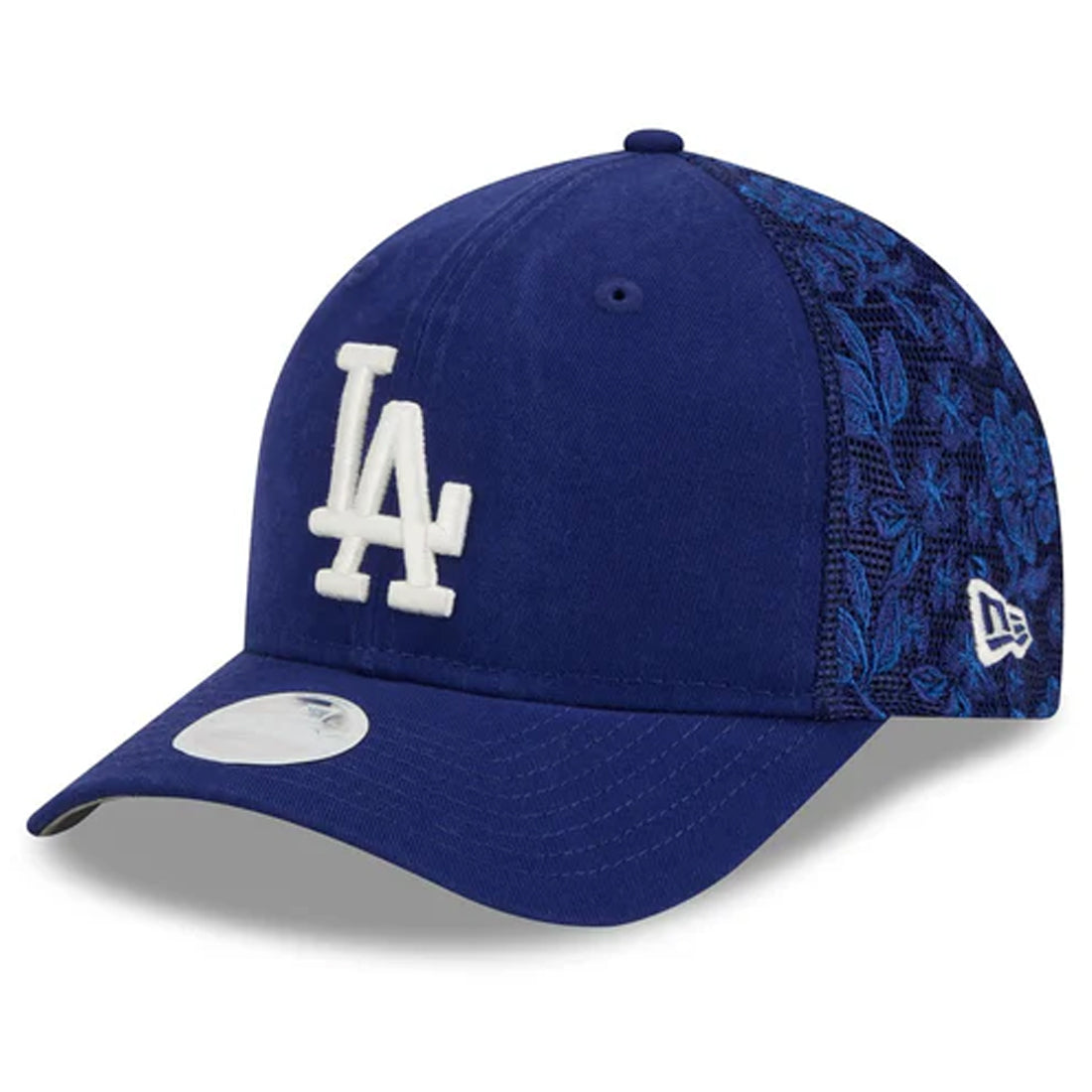 LOS ANGELES DODGERS WOMEN'S FLORAL MESH 9FORTY M-CROWN TRUCKER HAT - BLUE