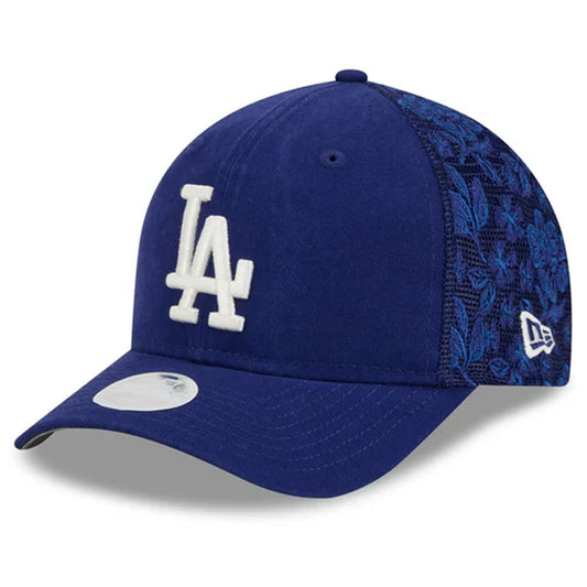 LOS ANGELES DODGERS WOMEN'S FLORAL MESH 9FORTY M-CROWN TRUCKER HAT - BLUE
