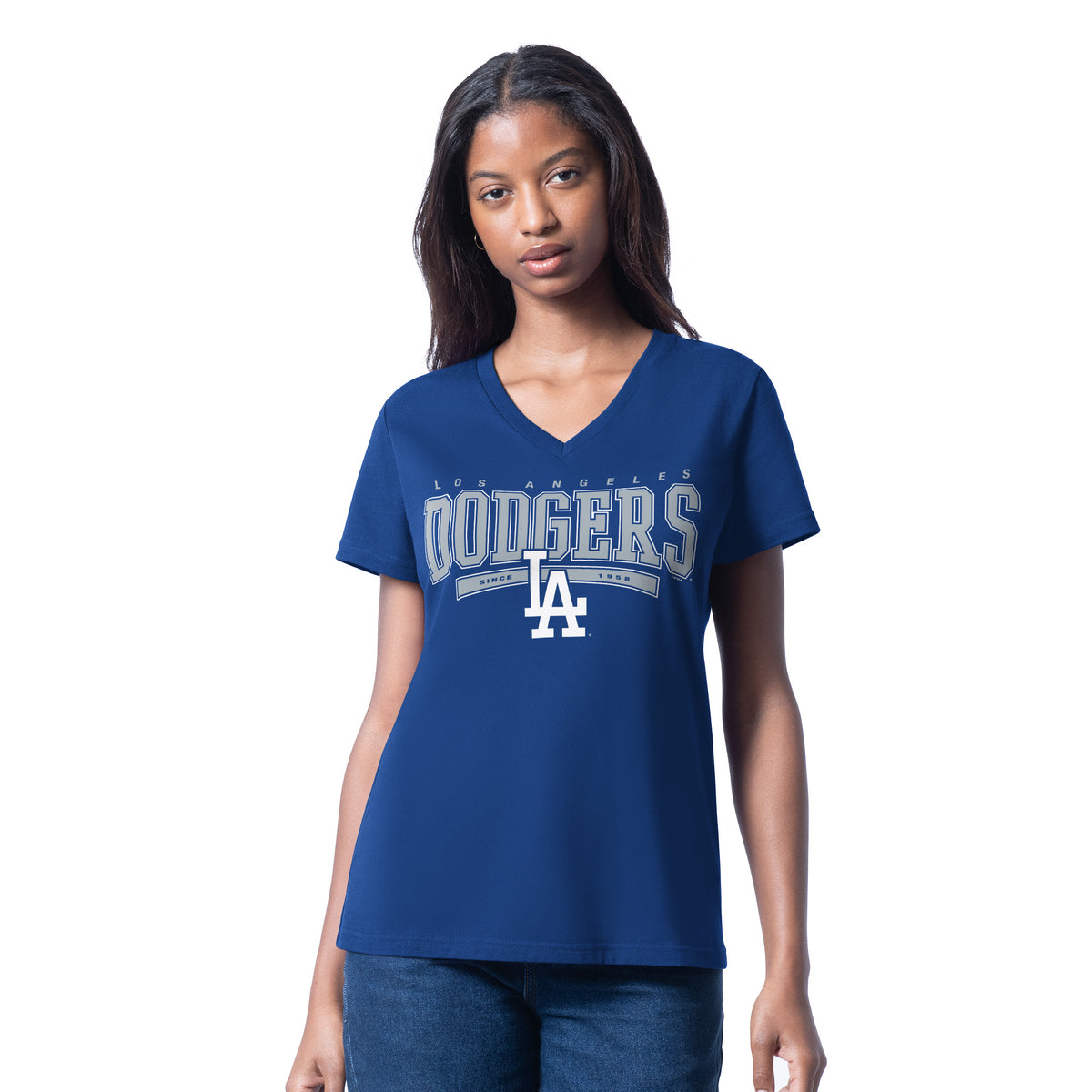 LOS ANGELES DODGERS WOMEN'S G-III 4HER BY CARL BANKS CHEER DANCE II T-SHIRT - BLUE