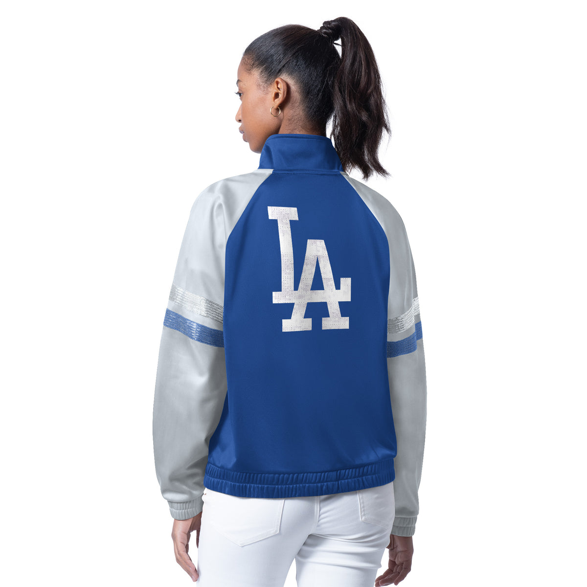LOS ANGELES DODGERS WOMEN'S G-III 4HER BY CARL BANKS FAN BLING TRACK JACKET