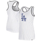 LOS ANGELES DODGERS WOMEN'S GAMEDAY SEQUIN PINSTRIPE TANK TOP - WHITE