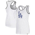 LOS ANGELES DODGERS WOMEN'S GAMEDAY SEQUIN PINSTRIPE TANK TOP - WHITE